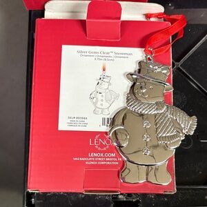 6 Lenox Silver Gem Ornaments